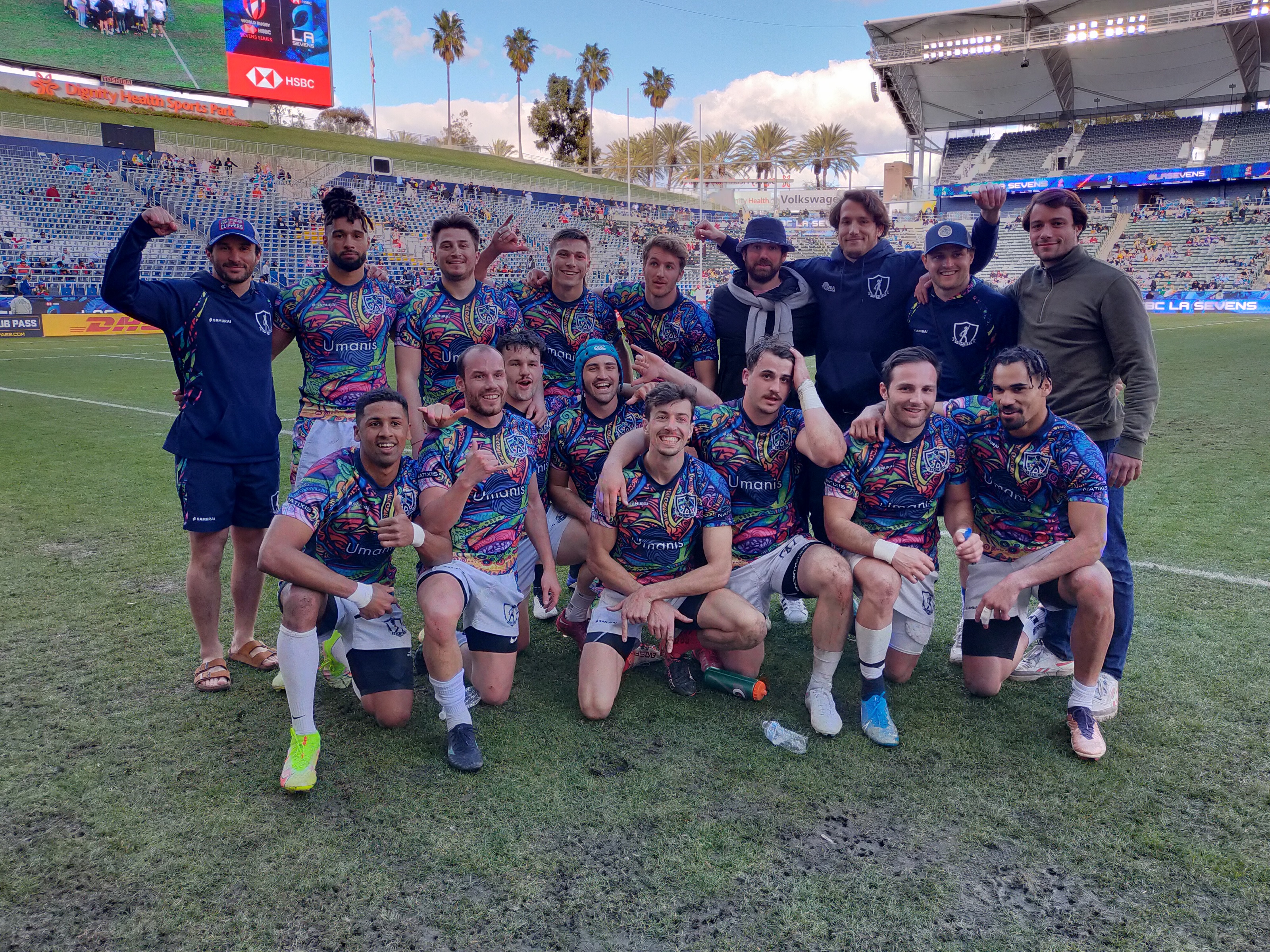 Los Angeles Sevens Invitational 2023 : les Seventise en or, les South Sevens en argent, France 7 Développement au pied du podium