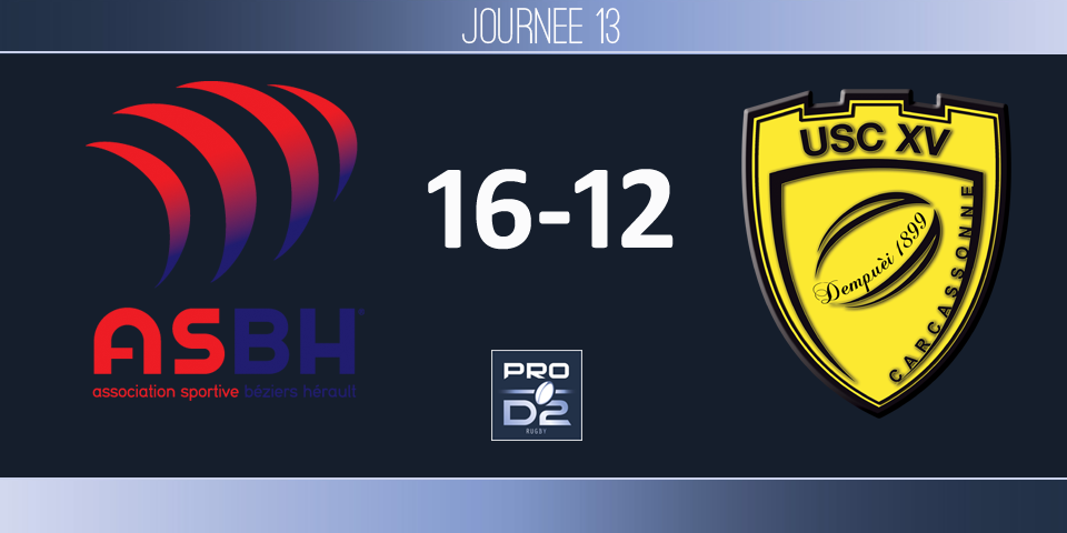 PRO D2, J13 - Béziers - Carcassonne: l'ASBH sur le fil