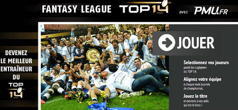 Jeu Fantasy TOP 14-PMU - Lancement de la nouvelle saison
